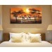 Large Canvas Art Wall Decor Panoramic Canvas Artwork African Giraffe Sunset Abstract Painting Contemporary Pictures Wall Art for Kitchen Office Home Decoration