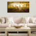 Large Canvas Art Wall Decor Panoramic Canvas Artwork Running Horses Sunset Painting Contemporary Pictures Wall Art for Living Room Bedroom Bathroom Kitchen Office Home Decoration