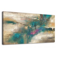 Panoramic Canvas Art Abstract Painting Prints Wall Decor Contemporary Painting Modern Artwork Pictures Framed Ready to Hang 20" x 40" for Home Decorations