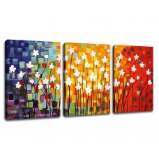 Colorful Flowers Abstract Paintings Canvas Art Prints Framed Ready to Hang for Home Office Decoration