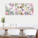 Canvas Art Tropical Flowers with Butterfly Birds Painting Wall Art Decor 12" x 16" 3 Pieces Canvas Prints Watercolor with Black Border Framed Ready to Hang for Home Decoration